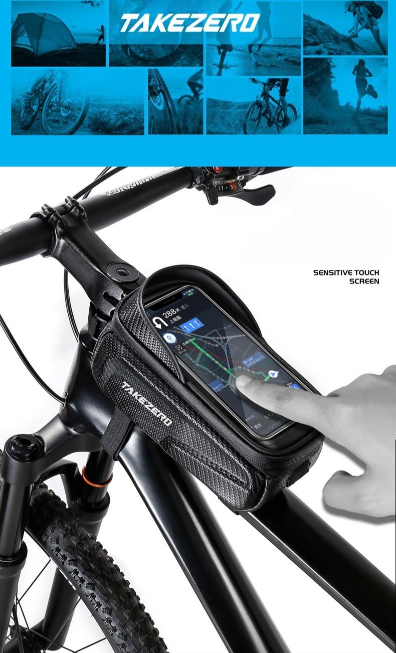 TAKEZERO Bicycle Front Top Tube Bag Touch Screen Bicycle Frame Bag Bicycle Bag 1L Large Capacity Adjustable Cycling Bag Bicycle Accessories TAKEZERO Bicycle Front Top Tube Bag Touch Screen Bicycle Frame Bag Bicycle Bag 1L Large Capacity Adjustable Cycling Bag Bicycle Accessories