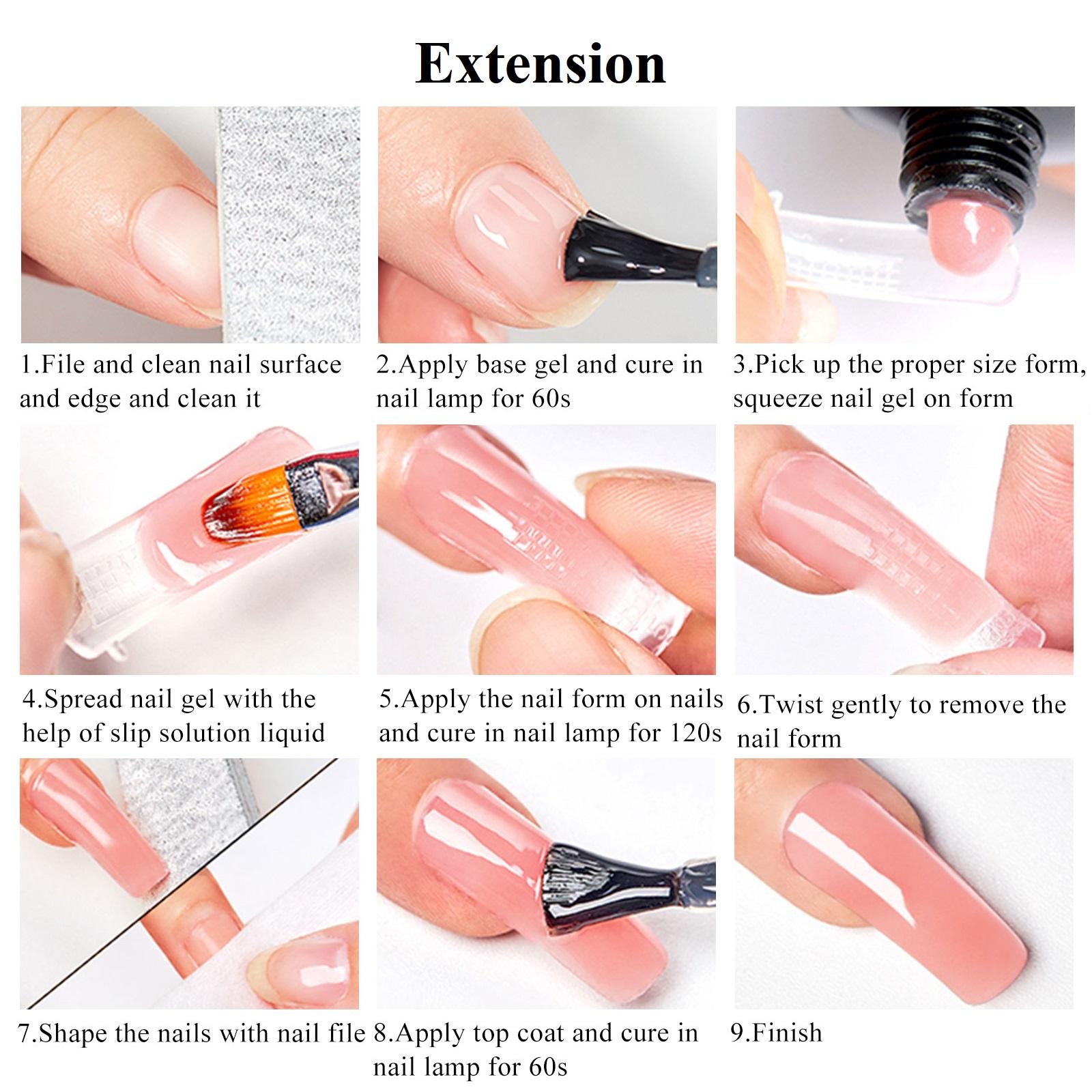 FourLily 4pcs Non-stick Solid Gel Set with Double-headed Pen, 3D Gel Nail Set for Gel Nail Embossing, Shaping and Sculpting with Stereo Nail Shaping Gel, Builder Nail Gel, Clear White Pink Nail Extension Gel, Uv Gel Manicure