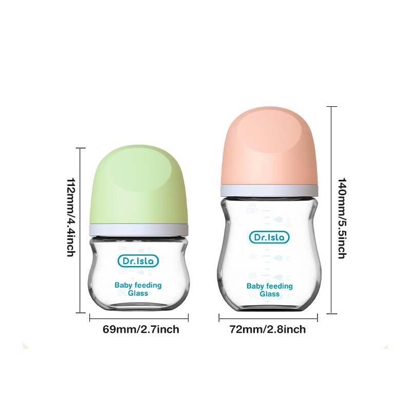 Dr.isla Baby's Glass Bottle, Baby Feeding Bottle, Glass Bottle for Baby Milk, Water, Juice, Milk Bottle for Toddlers, Drinking Cup for Kids, Eco Friendly Bottle