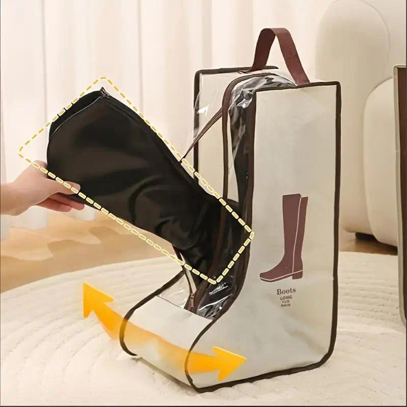 1 Piece Boot Storage Bag, minimalist durable style, made of thickened non-woven fabric, dustproof & waterproof, with zipper closure and handle, holds 1 pair of boots, perfect for home shoe cabinet, seasonal storage and travel, Storage Carrying Bag