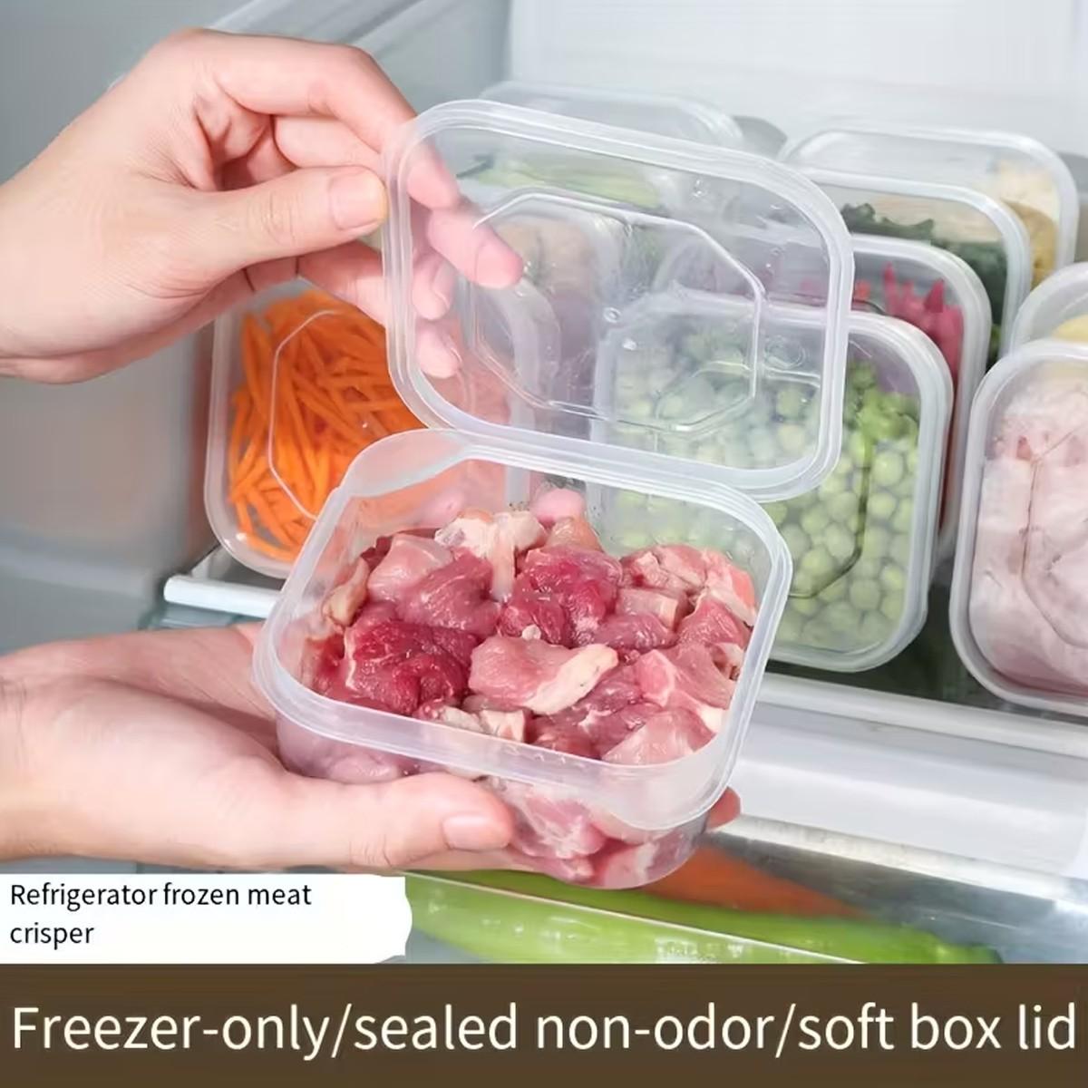 5/10/20pc reusable and stackable freezer food storage box with a sealed lid for leak prevention, suitable for grains, meats, fruits and vegetables. It can also be heated in a microwave oven and is the preferred choice for food storage in kitchens and outd