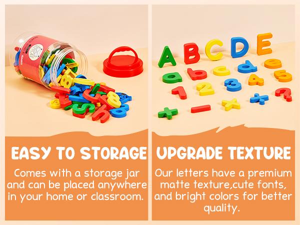 JoyCat Magnetic Letters Numbers Alphabet, Fridge Magnets, ABC 123 Preschool Educational Learning Plastic Colorful Toy,Uppercase Lowercase Math Symbols