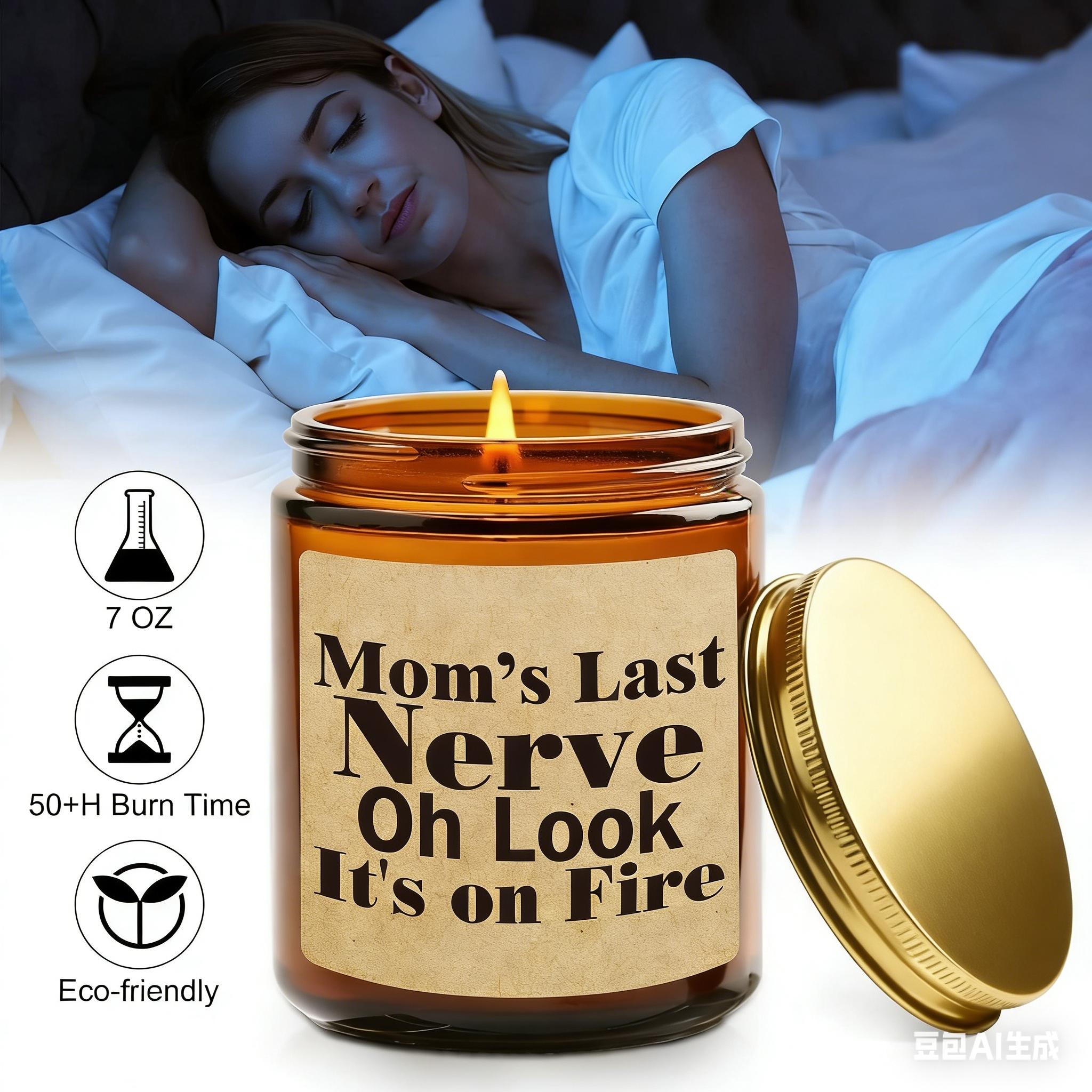 1pc Mom Candles Gifts From Daughter Or Son Mothers Day Gifts For Mom Unique Christmas Birthday Gifts For Mom Novelty Moms Last Nerve Lavender Scented Soy Engraved Candle