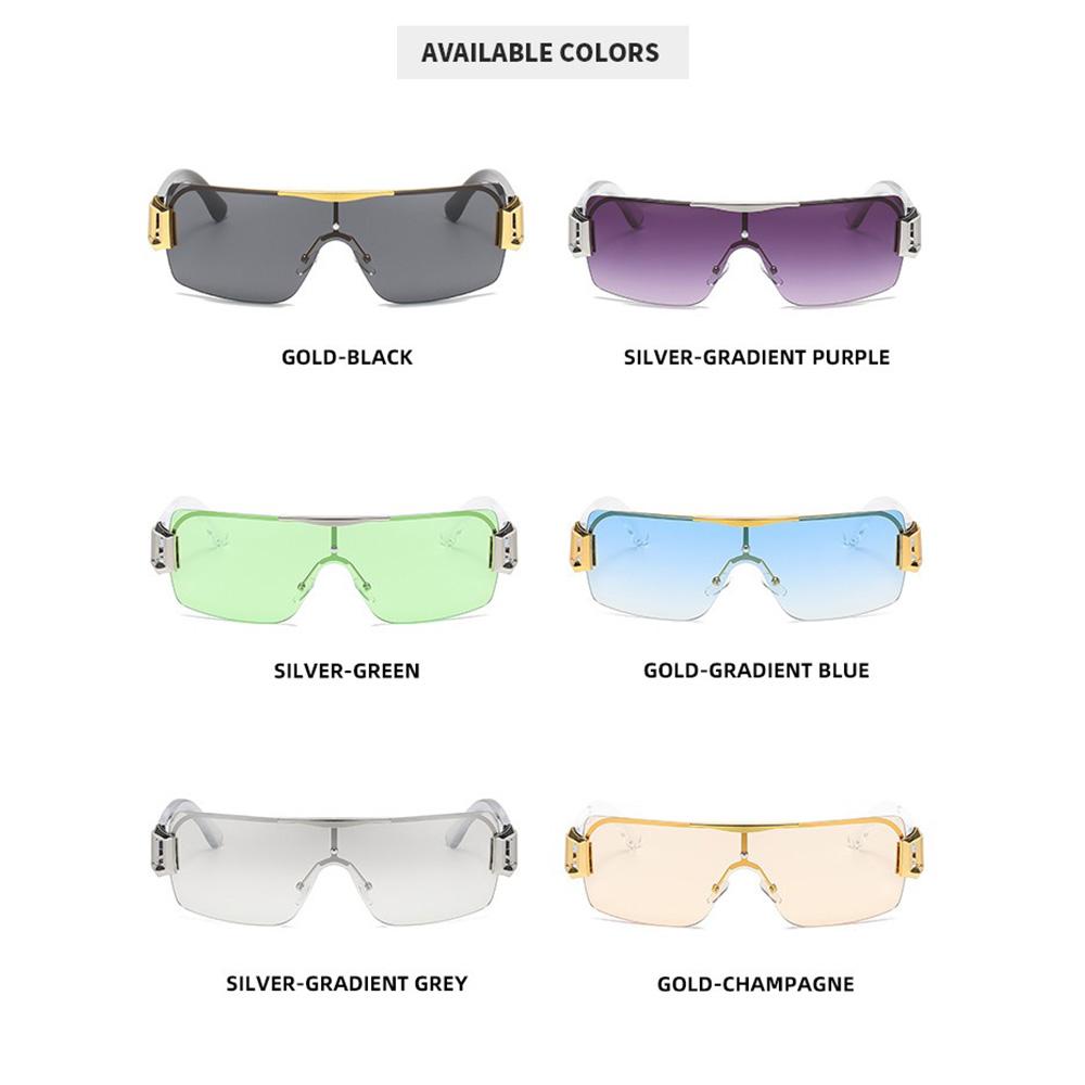 Trendy Y2K Punk Frameless Sport Sunglasses for Women Men UV400 Protection Rimless Shades for Rave Festival Cycling Running Outdoor Daily Wear