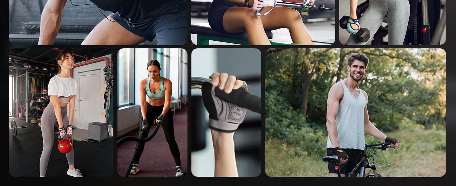 Full Palm Protection Weight Lifting Gloves, Breathable Super Lightweight Workout Gloves for Men & Women, Gym Cycling Training Exercise Gloves