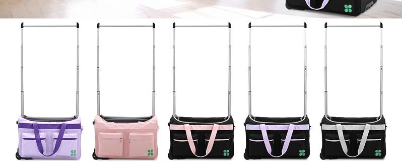 Lilypelle 23"/27" Dance Bag with Garment Rack, Collapsible Rolling Duffel with Wheels – Travel Bag for Competitions, Shows, and Performances