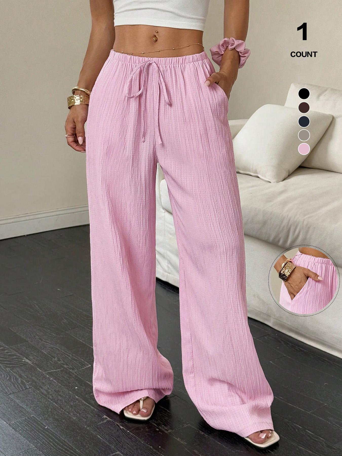 3/1 Counts Women's Linen-Like Polyester Casual Pants Wide Leg Summer Beach Palazzo Pants back to school,2026
