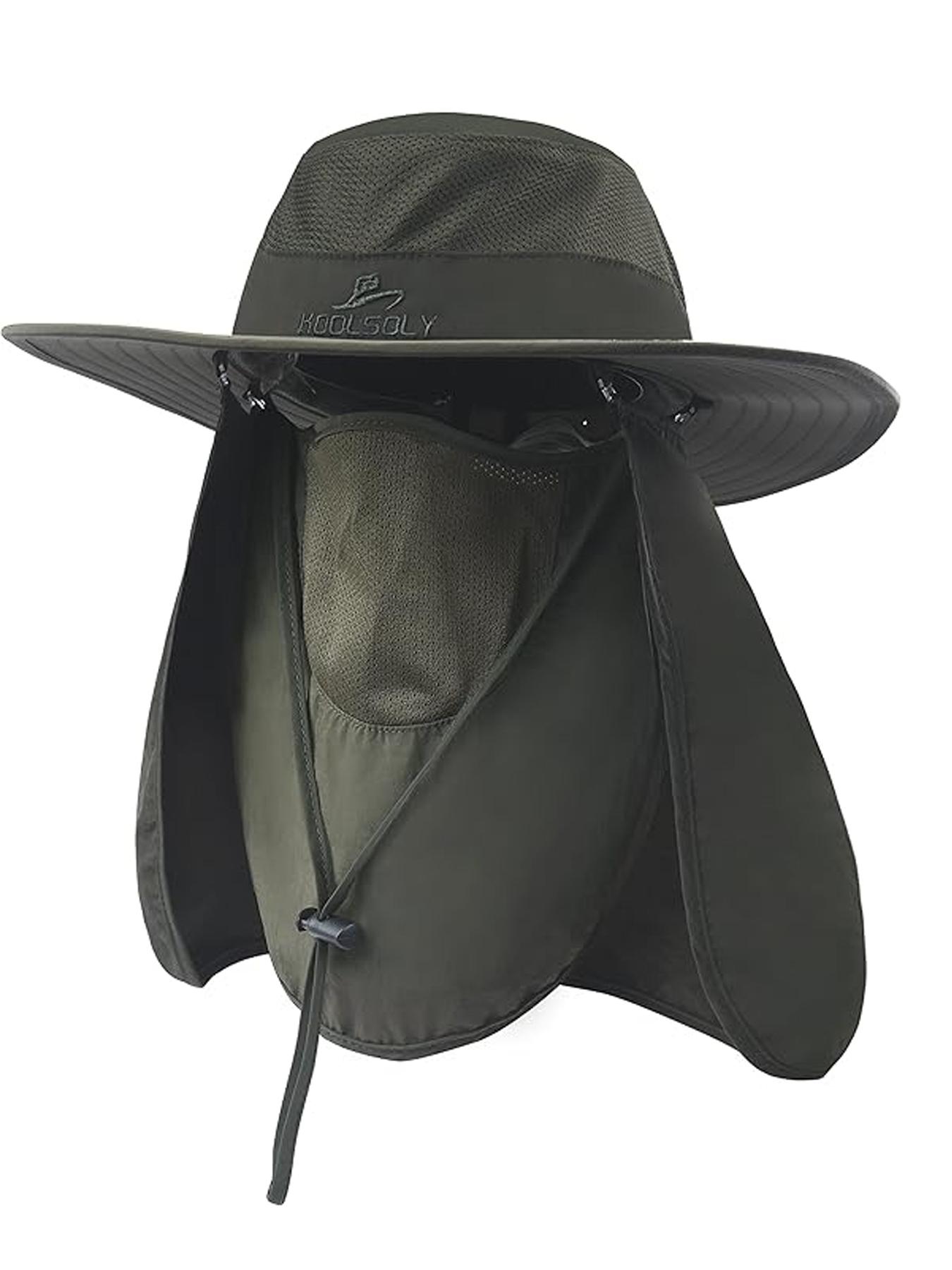 Outdoor UV Sun Protection Wide Brim Fishing Cap with Removable Flap