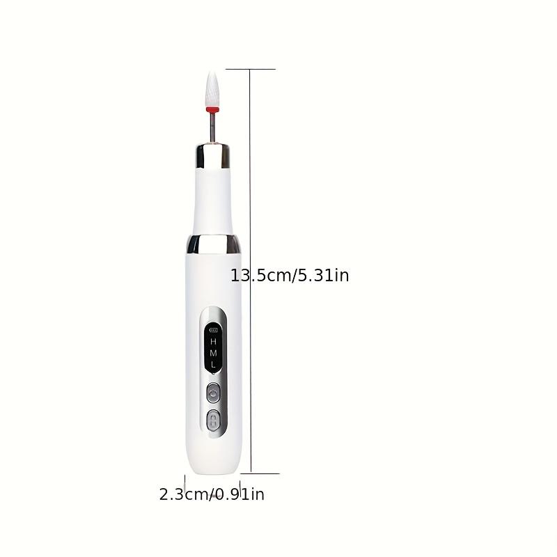 Silent Rechargeable Electric Nail Drill Kit, Wireless Charging, Professional Manicure & Pedicure Set, Includes 12 Bits, USB Cable