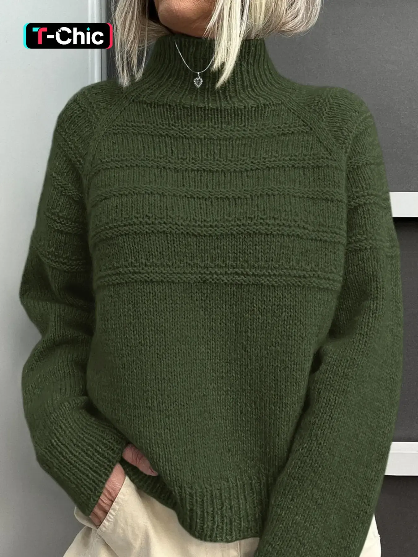 Women's Turtle Neck Solid Color Long Sleeve Pullover Sweater, Autumn Winter Casual Loose Fit Ribbed Knit Chunky Cozy Soft Warm Stylish Fashion Daily Wear Jumper Sweater Top, Fall Knit Top for Women, Winter Sweater