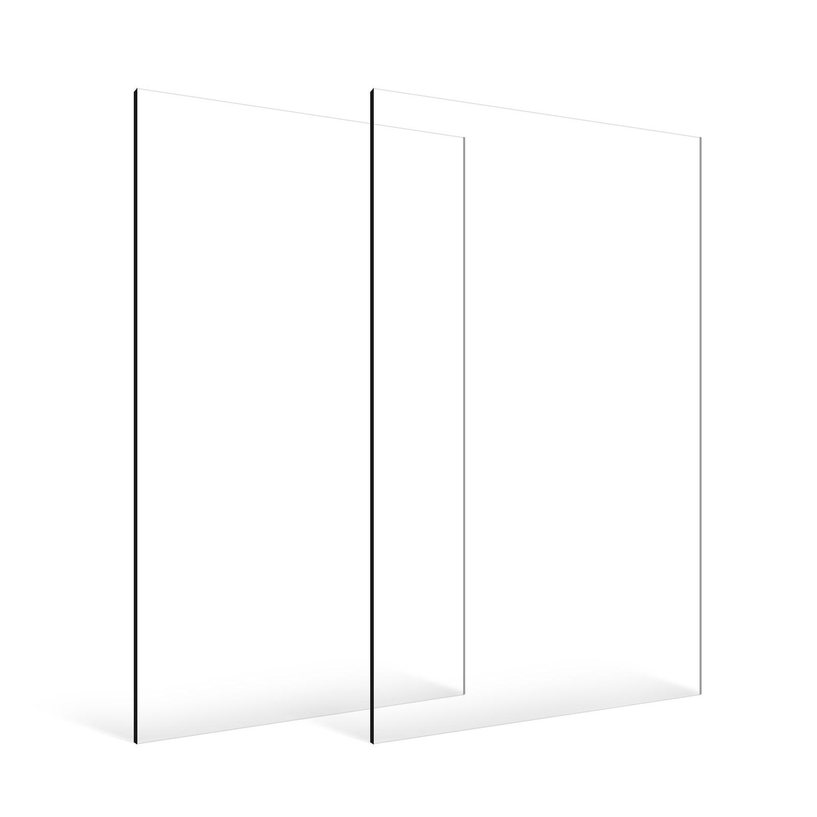 【Summerfinds】VEVOR Plexiglass Acrylic Sheets, 2-Pack Plastic Sheet, 24 x 48 Inch 1/8 Inch Thick Clear Plastic Cast Transparent Glass for Crafting Projects, Replacement Picture Frame Glass, DIY Display, Easy to Cu