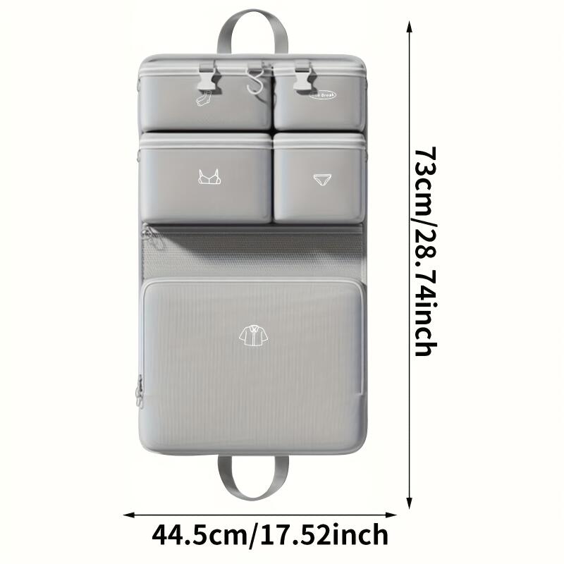 Six-In-One Travel Organizer Set, Luggage Packing Bags, Foldable Nylon Storage Pouches, 6 Zippered Compartments, Durable for Clothes and Bedding