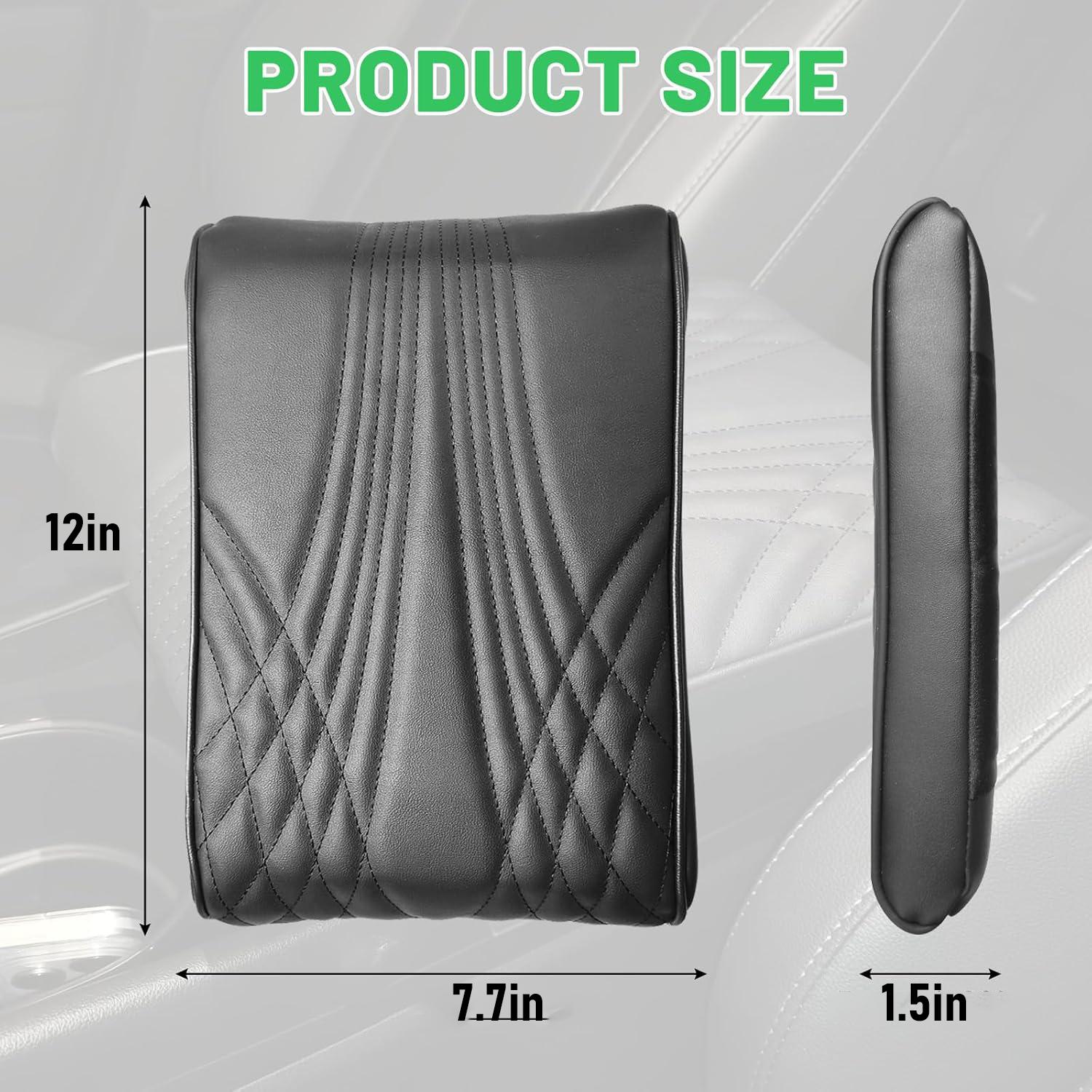 Car Armrest Box Cushion, Memory Foam Comfortable High Elasticity, Center Console Cover,Car Armrest Sest Box Cover Protector, Arm Rest Cushion for SUV/Truck/Vehicle (Black)