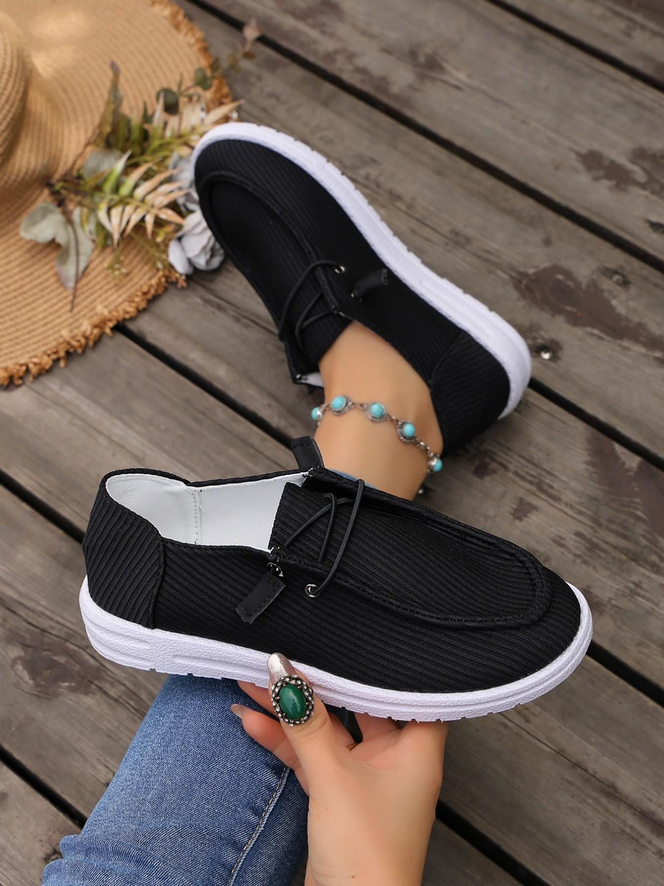 Women's Lightweight Slip-On Casual Shoes, Breathable Fabric Walking Shoes, Comfortable Air Cushioning, Ideal for Summer and Medical Environments, Casual Indoor Footwear