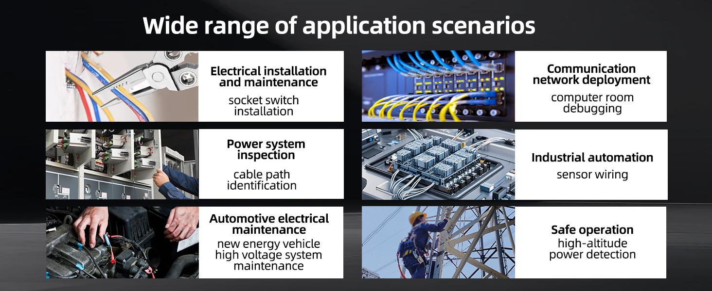 SEESE 8-in-1 Wire Stripper for Electrician: Needle Nose Pliers with Voltage Tester & Dual Alarms - Electrical Pliers for Cutting Wires, Pulling Wires and Crimp Wires