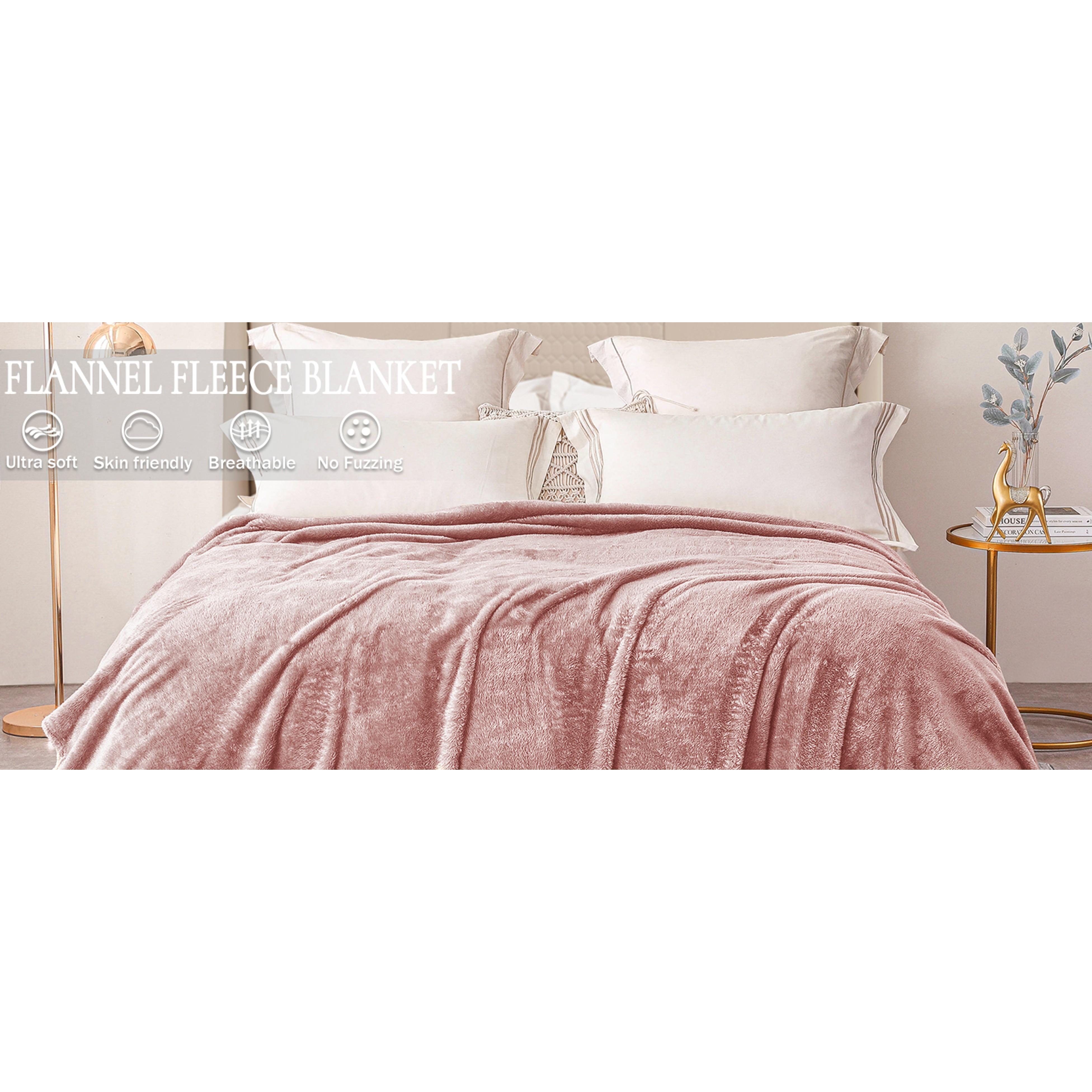 Plush Fuzzy Fleece Throw Blanket Extra Large, Super Soft, Fluffy and Warm Blankets for Couch, Bed, All Season Use (50x70 Inches, Pink)