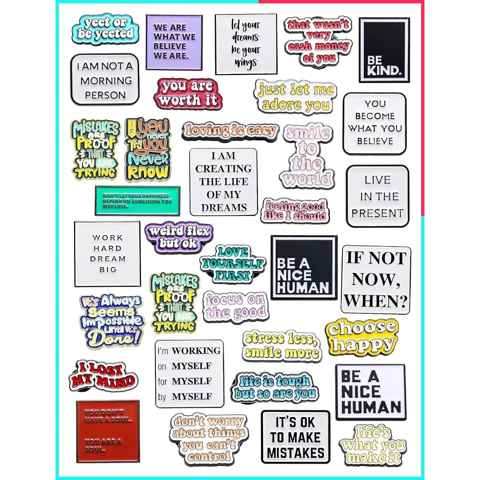 35 Pcs Enamel Pins Bulk Lapel Pin Alloy Brooches Backpack Badges for Friends Clothing Decor