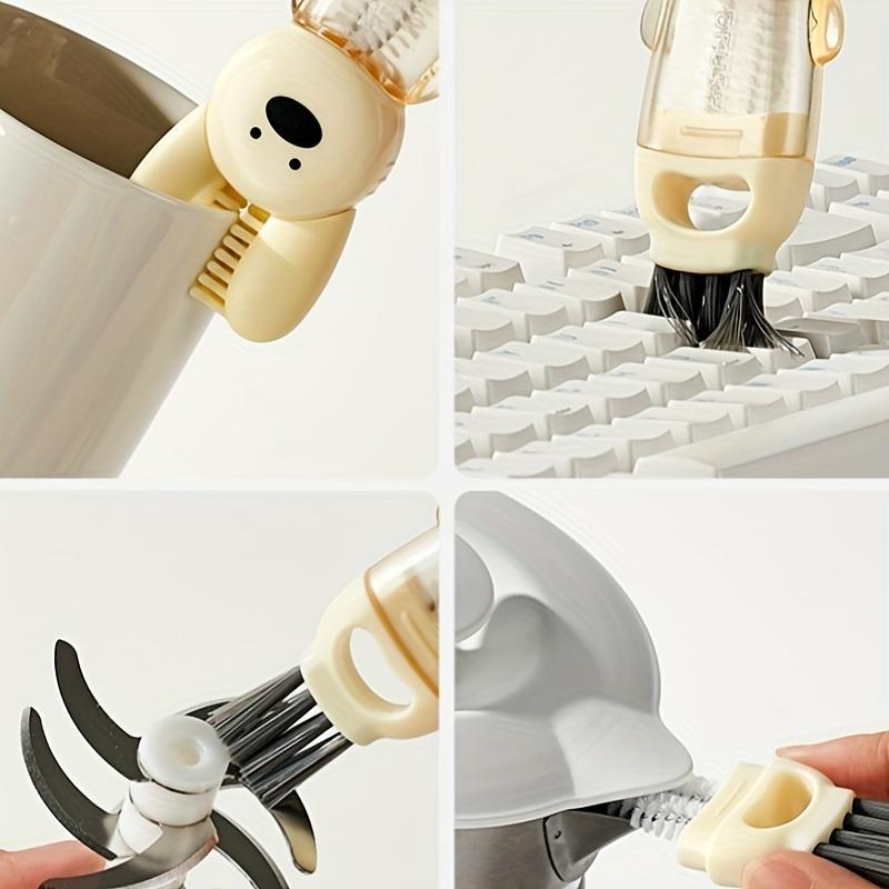 1pc Rabbit-Themed 4-in-1 Multifunctional Cleaning Brush - Plastic, Reusable with Handle for Kitchen, Cup, Bathtub, and Bottle Cleaning, Gap Detailing, No Electricity Needed, Bottle Cleaner Brus