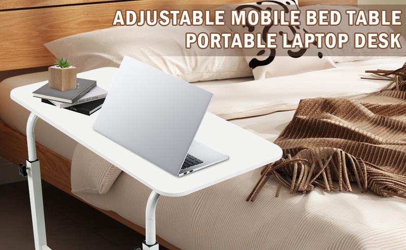 Mean yeah-Mobile Standing Desk, Laptop Desk Height Adjustable, Rolling Standing Laptop Desk with Wheels, Ergonomic Sit-Stand Workstation, for Home Office