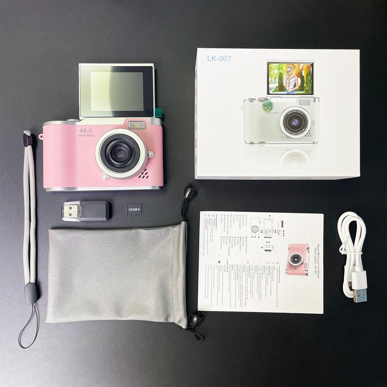 Foldable Screen Student Camera, Vintage Style Ccd Card Camera, Entry-Level Digital Camera, Beginner Digital Camera, 1080P HD Game & Filter Function Mini Camera, Rechargeable Camera