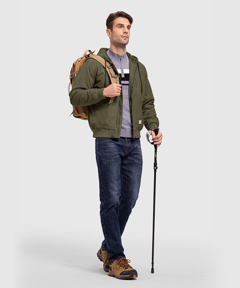 TBMPOY Men's Warm Full Zip Work Cotton Jacket