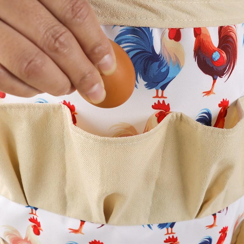 Lightweight 100% Polyester Egg Apron with Multiple Pockets, Farm Skirt for Picking Eggs, Durable Easy-Clean Design, Thanksgiving Kitchen & Outdoor, Home Cleaning