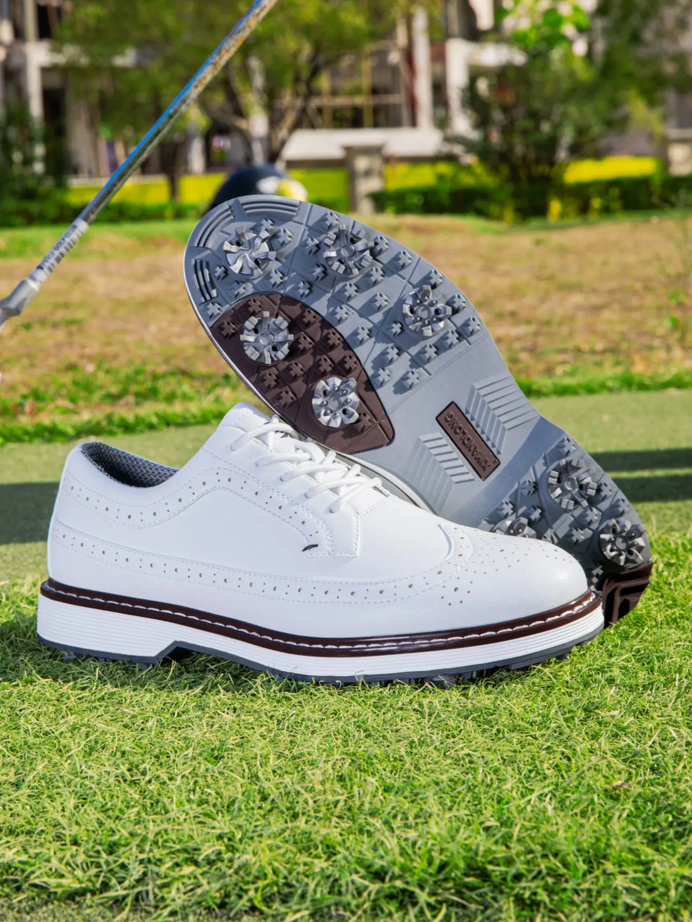 Men's Golf Shoes, Professional Outdoor Sports Shoes, Waterproof PU Leather, Anti-Slip Rubber Sole, Stable Comfort, Ideal for Golf Enthusiasts