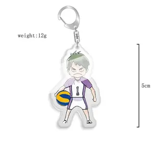 Anime Keychain Hinata Shoyo Kageyama Tobio Cosplay Acrylic Keychain Figure Keyring Charm Pendant Gift Jersey Keychain