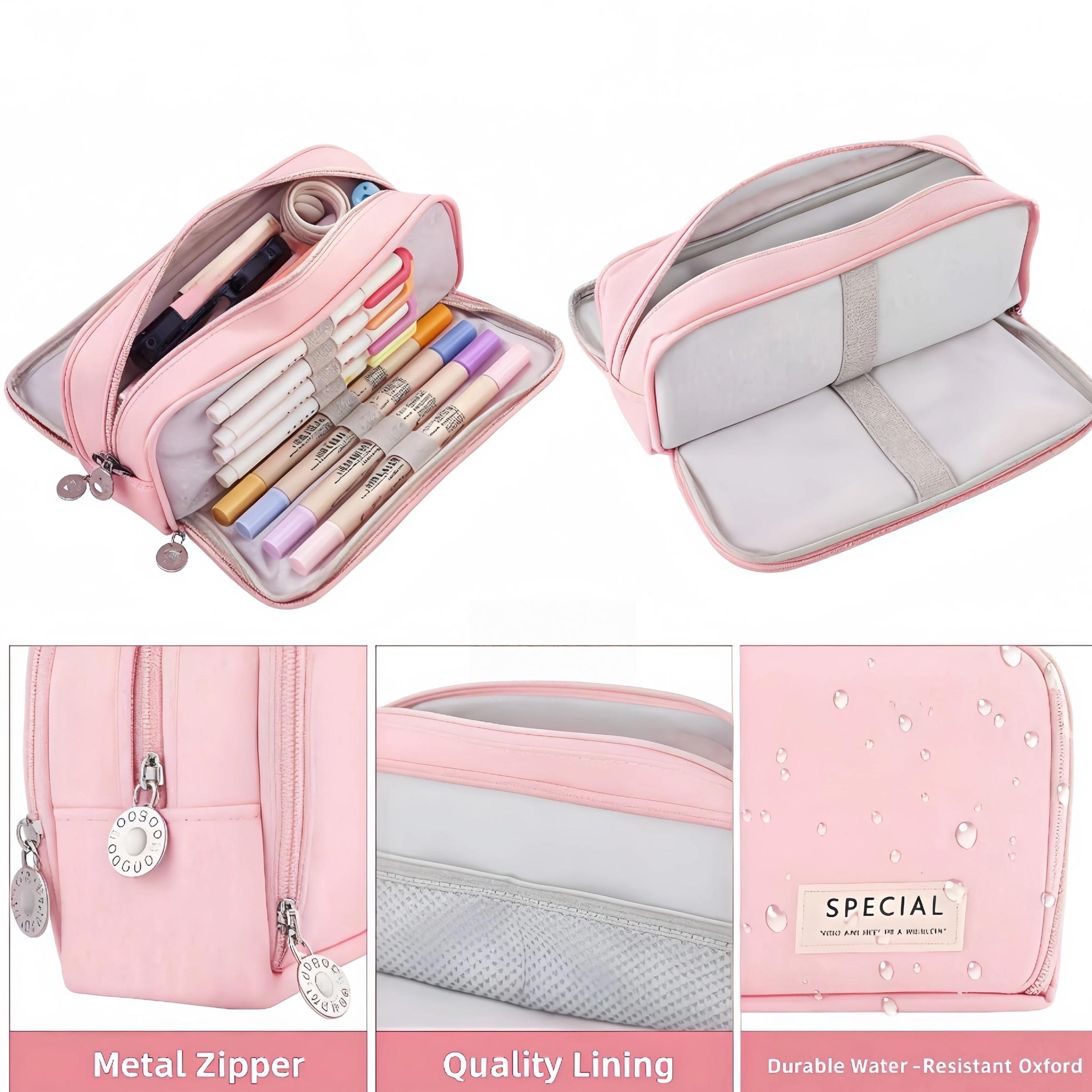 50pcs Morandi Stationery Set, Back to School, Large Capacity Pencil Case, Gel Pens, Mechanical Pencils, Highlighters, Sticky Notes, Eraser, Ruler