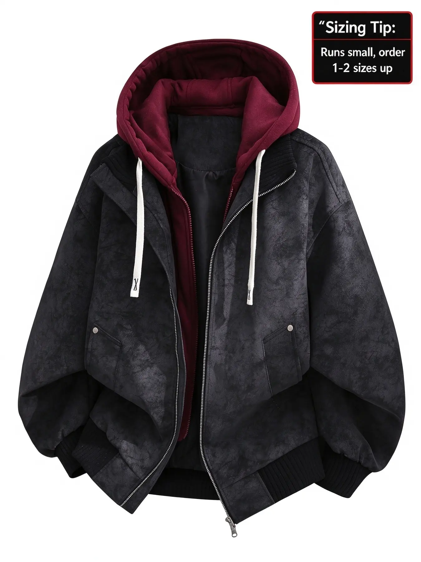 【Black Friday】Men's Long Sleeve Hooded Zipper PU Jacket, Stylish and Comfortable, Multiple Colors Available, Perfect for Daily Wear and Outdoor Activities
