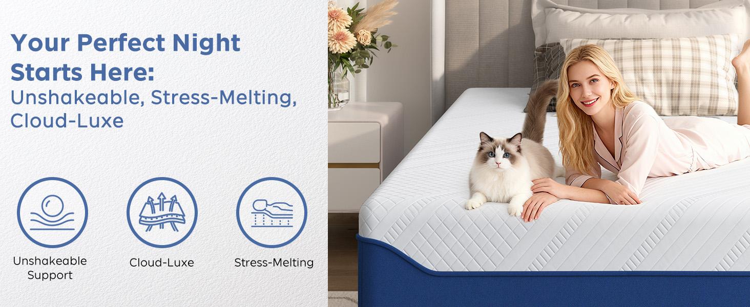 DlandHome10"12"14" Twin, Full, Queen, King Memory foam mattress, featuring multi-layer structure design, perfectly conforms to the human body curves, and is packaged in a box. DlandHome10"12"14" Twin, Full, Queen, King Memory foam mattress, featuring multi-layer structure design, perfectly conforms to the human body curves, and is packaged in a box.