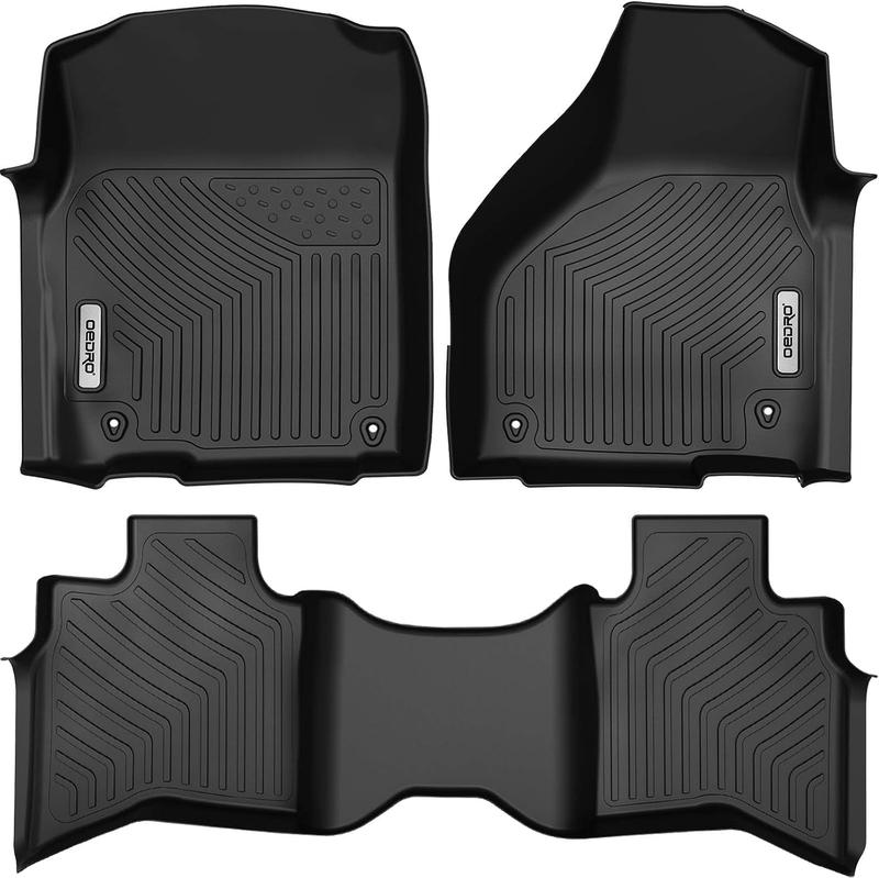 OEDRO Custom Floor Mats Fit for 2013-2018 Dodge Ram 1500 Quad Cab, 2019-2024 Dodge Ram 1500 Classic Quad Cab (NOT for New Body), All Weather Front & 2nd Seat Floor Liners