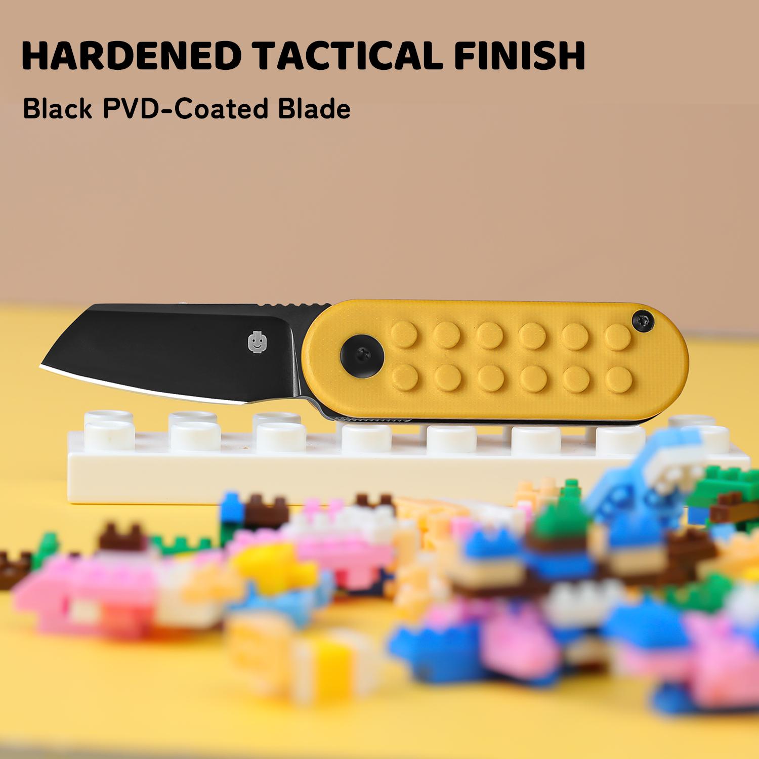 Kizer Mini Bay 14C28N Yellow Brick G10 Handle V2583A1, 2" Black Blade EDC Knife, Halloween Themed Folding Pocket Knives, Men Gift Stainless Steel，Cutting Kitchenware