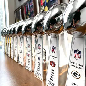 High-End American Football Trophy Replica Collectible, Elegant Desktop Decor, Perfect Gift, Confirm Team Choice Before Ordering