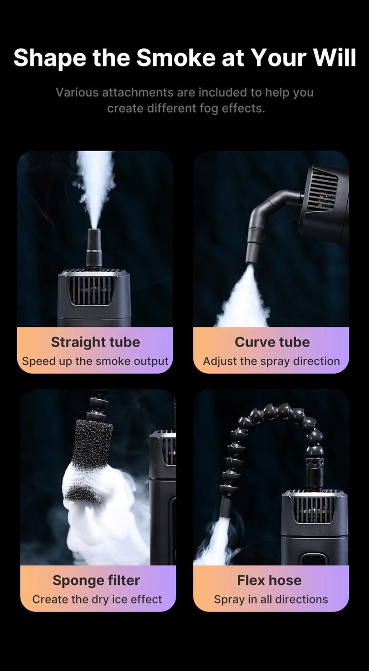 FILMOG Ace Fog Machine 40W Handheld Dry Ice Smoke Machine Studio Video Film Stage Effects Wireless Control Simple Version