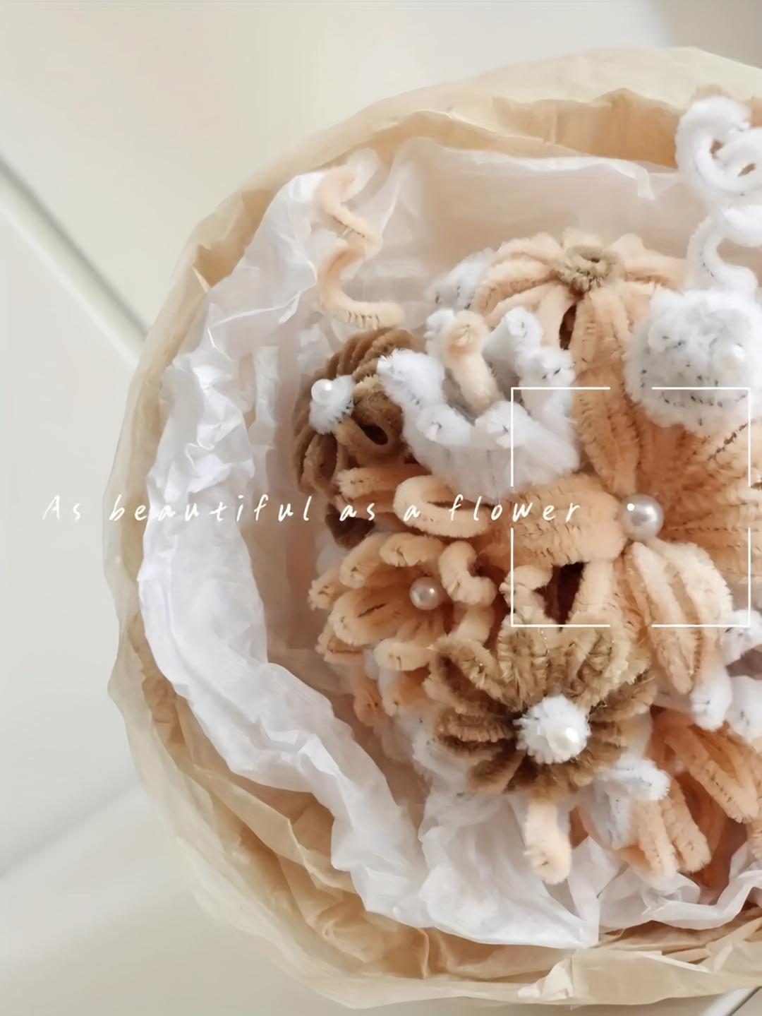 100PCS Felt Stick Handmade Material, Accompanied By Video Tutorials And Flower Buds, Used For DIY Art And Creative Crafts Party Decoration, Art Projects, Handmade Decoration, Decorative Stems, Craft Supplies