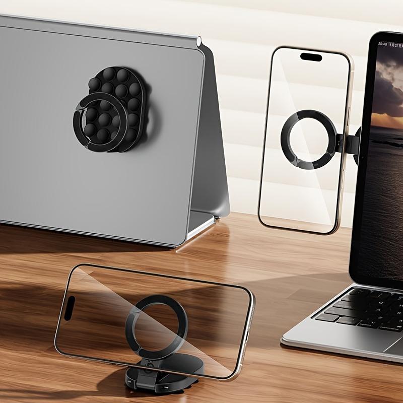 3-in-1 Magnetic Phone Holder Compatible for Magsafe iPhone 12/13/14/15/16/17, Foldable Carabiner Bracket with Double Lock & 360° Rotation, Rotatable Magnetic Clip, Ultra-Portable for Car Dashboard, Gym, Office, Desktop - Suitable for Smartphones/Tablets