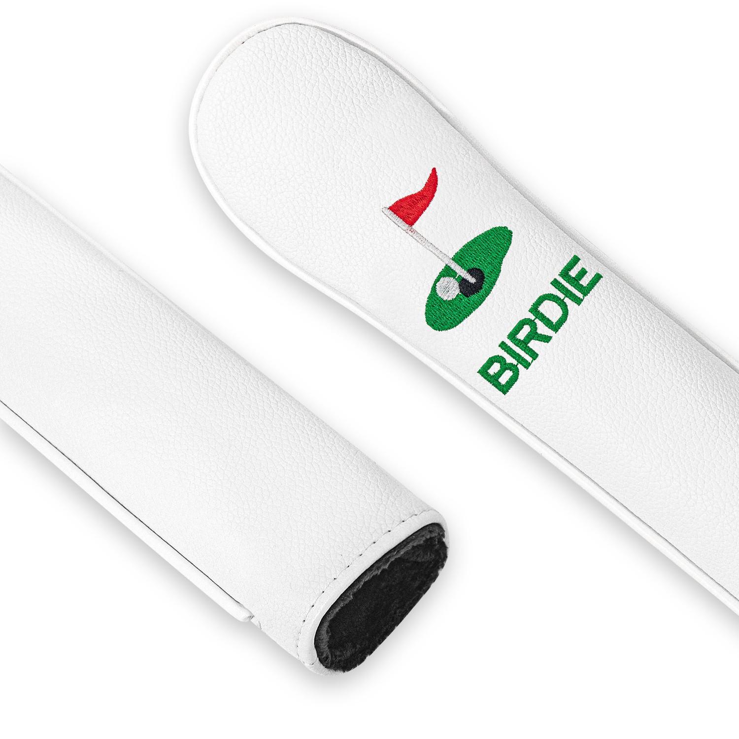 Exquisite Embroidered Golf Alignment Stick Cover, Premium PU Material, Durable & Comfortable Grip, Fits Most Golf Sticks, Ideal for Golf Training