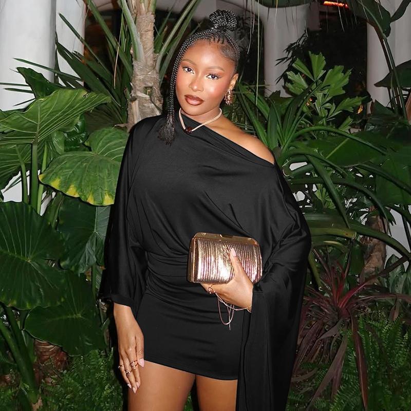 Women Spring Autumn Long Sleeve Party Club Evening Bodycon Mini Dress Womenswear Elegant Chic