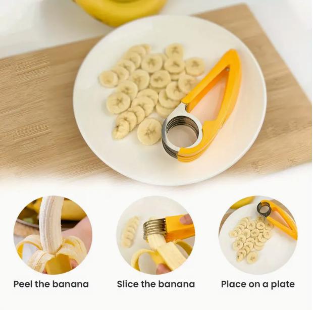 Creative PP Banana Slicer Fruit Splitter Ham Sausage Cutter Fruit Salad Slicer Multi-Functional Kitchen Gadget Non-Toxic Durable Utensils Christmas Gift Idea Kitchenware Creative PP Banana Slicer Fruit Splitter Ham Sausage Cutter Fruit Salad Slicer Multi-Functional Kitchen Gadget Non-Toxic Durable Utensils Christmas Gift Idea Kitchenware