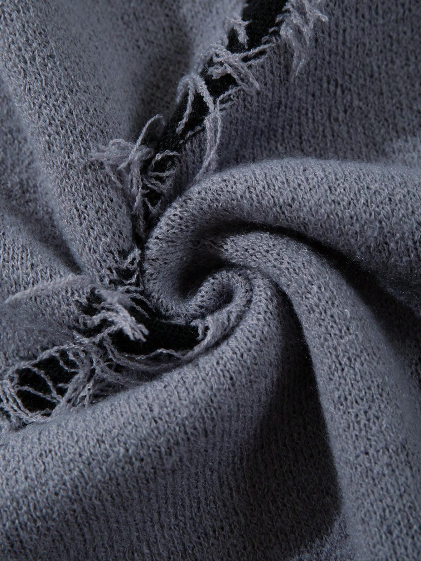 Men's & Women's Street Gothic Letter Print Sweater, Casual Loose-Fit Knitted Pullover, Round Neck Long Sleeve Drop Shoulder Top, Knitwear