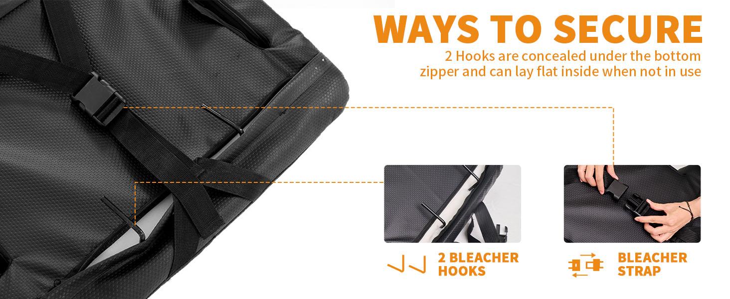 Lilypelle Double Heated Stadium Seat Bleacher Seat with Back & Arm Support, Portable 6 Reclinng Positions Stadium Seating for Bleachers, Bleacher Seats for Sports Events, Outing, Travelling, Hiking