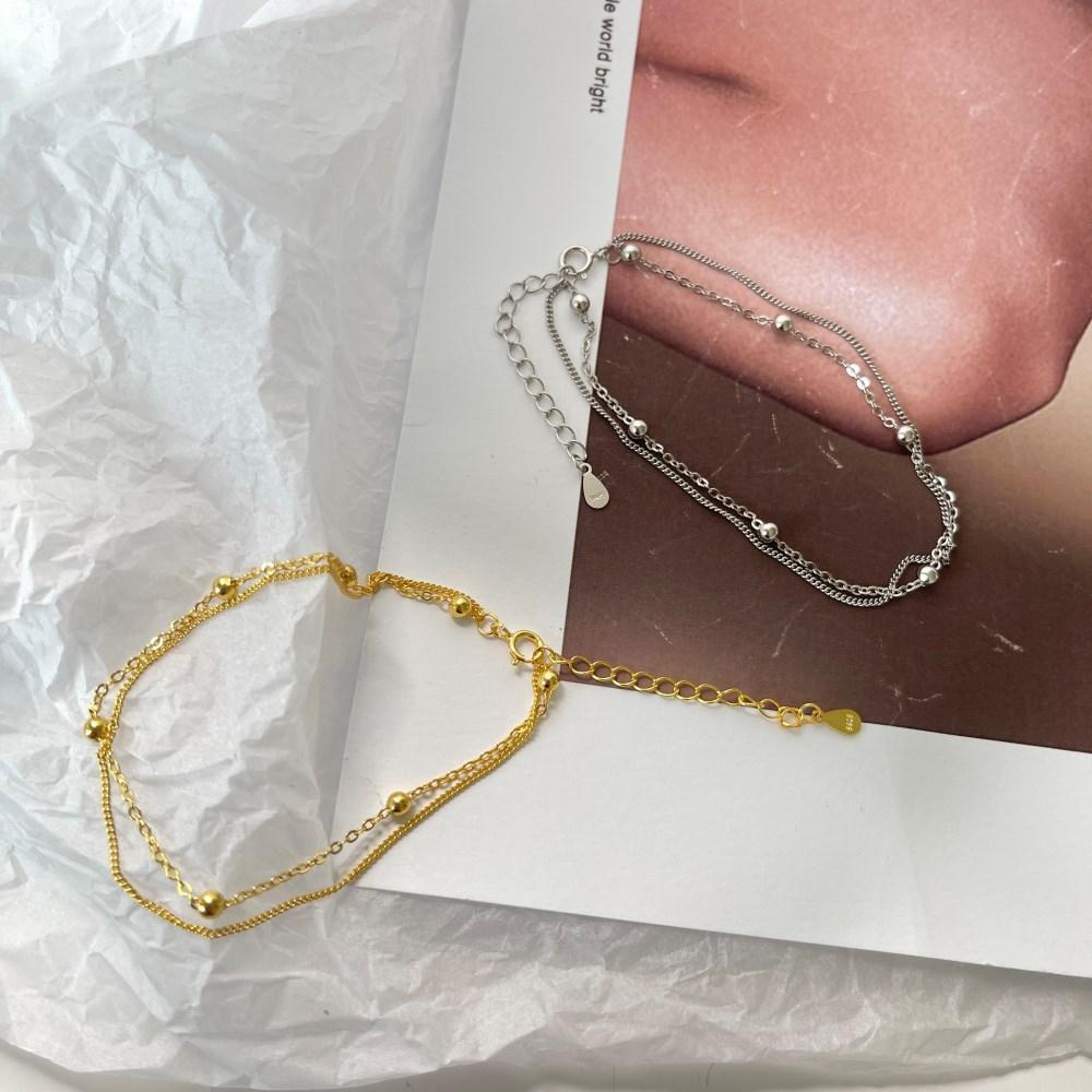 EAMTI 925 Sterling Silver Double Bead Bracelet Dainty Jewelry Gifts for Women Mother's Day/Birthday/Anniversary Day/Valentine’s Day EAMTI 925 Sterling Silver Double Bead Bracelet Dainty Jewelry Gifts for Women Mother's Day/Birthday/Anniversary Day/Valentine’s Day