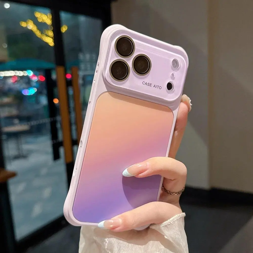 Luxury Gradient Look Phone Case for iPhone Series, Multi-Model Fit for iPhone 13/14/15/16/17 Pro Max, Shockproof Corners, Hard PC Glass Cover