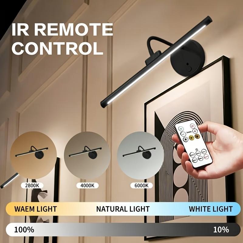 Control Ambient Dimmable LED Wall Lamp with Timer & Rechargeable Suitable for Gallery Lighting, Color-Changing Night Light, Plug-and-Play Semi-Recessed Installation for, Plastic Housing, Lighting Fixture