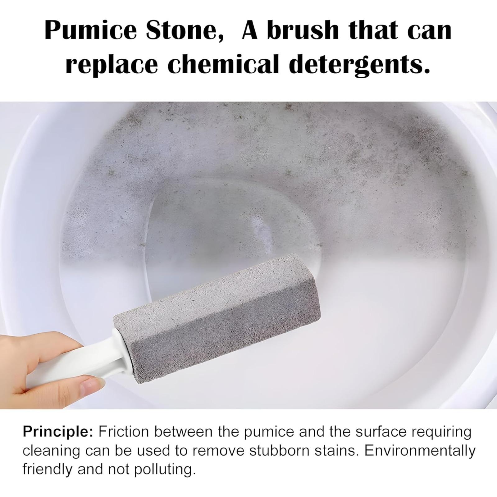 1/2PCS Pumice Stone Toilet Bowl Cleaner with Handle, Hard Water Ring Remover & Stain Scrubber for Home Bathroom, Pool, Sink and Tub, Pumice Stone For Cleaning, Ergonomic Heavy Duty Cleaning Tool, Pumice Stone For Toilet, Toilet Cleaning Brush