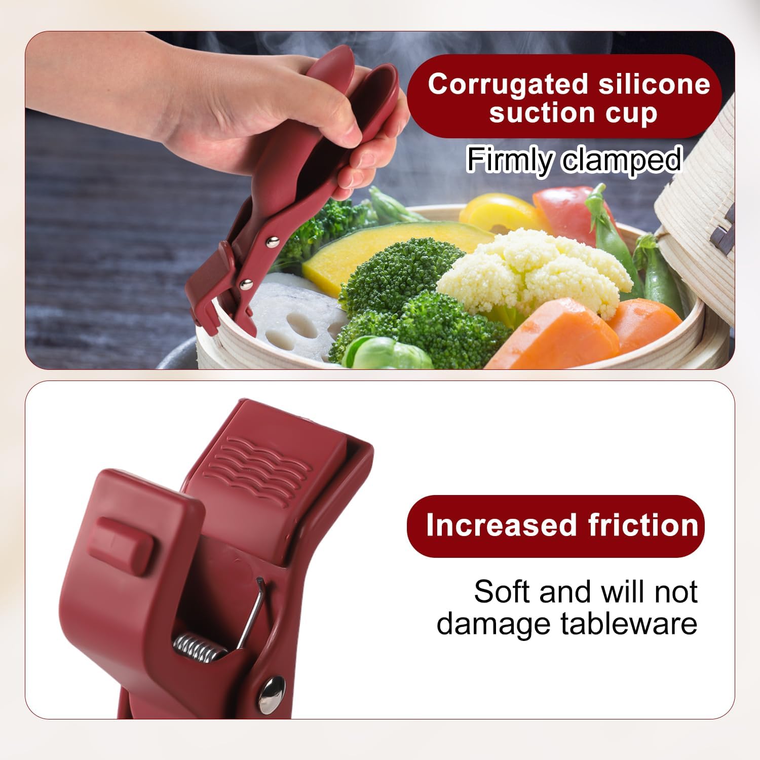 Hot Plate Gripper, Multi-Functional Anti-Scalding Tool, Kitchen Tongs Clips, Cooking Silicone Anti-Slip Anti-Scalding Plate Clips, Suitable for Bowls, Plates, Frying Pans, Can Be Used As Stand, Clip, Pliers, Kitchen Utensil, Kitchen Gadget