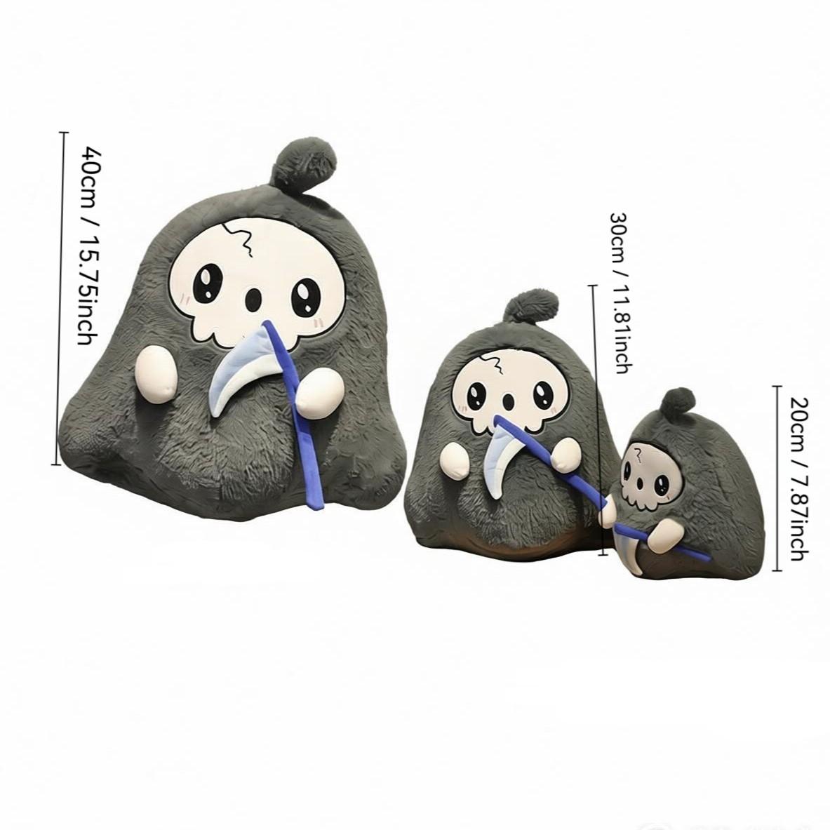 Halloween Ghost Pillow Death God Plush Toy, Small Soft Stuffed Doll, Halloween Decorative Accessory, Perfect Gift for Horror Fans