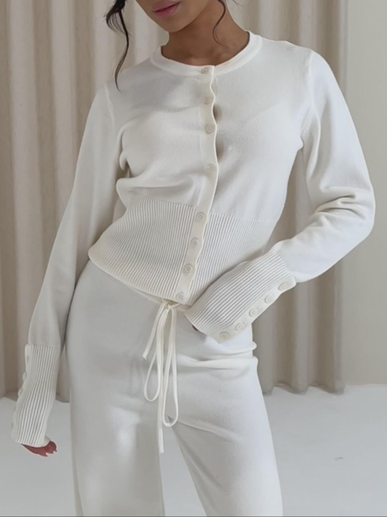 Women's Casual Slim-Fit Long Sleeve Sweater Knitwear, Thin Knitted Cardigan for Fall Season, Daily Wear Fashionable Design