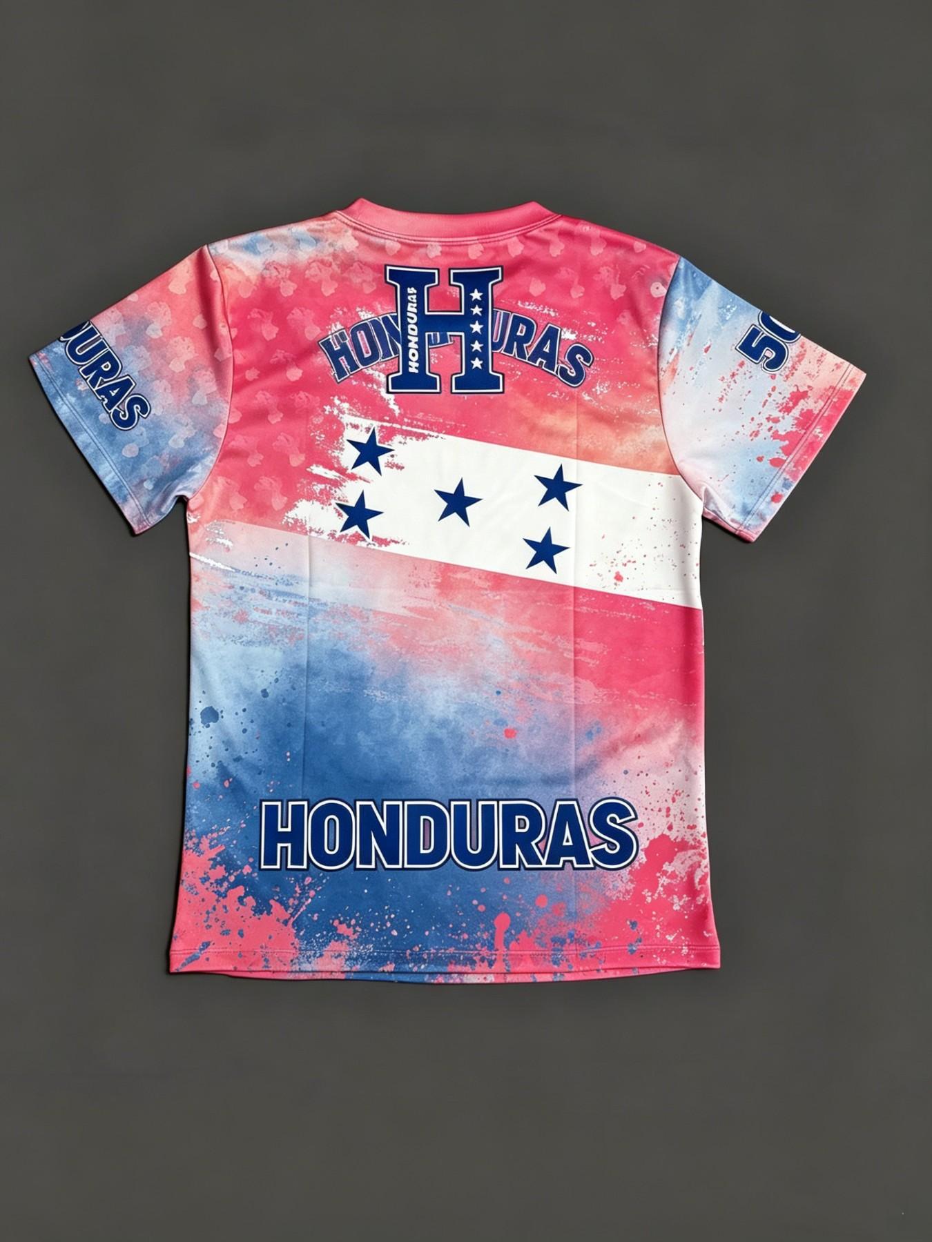 Honduras Blue Soccer Jersey, Patriotic Football Shirt with Flag & Parrot Pattern, Unisex Sports Clothing, Casual Fit, Short Sleeve